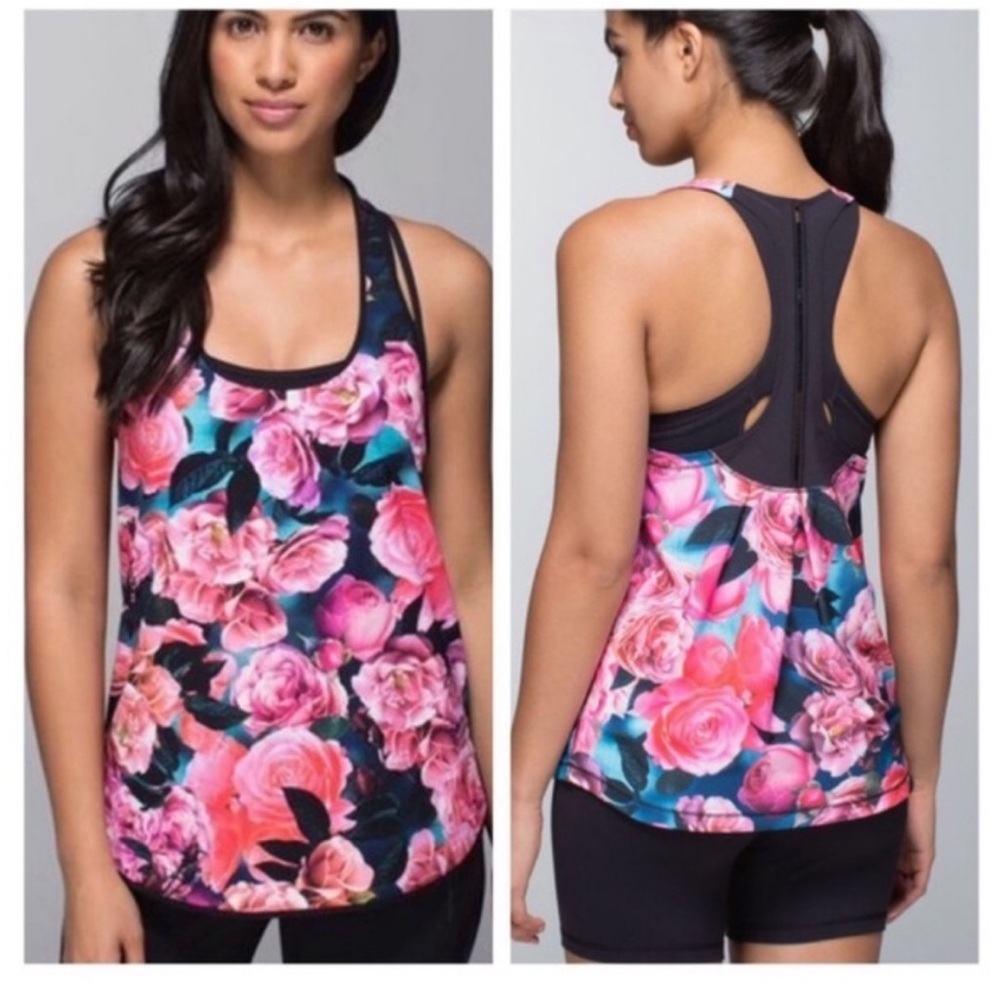 Lululemon Secret Garden Lightened Up Singlet Size 8